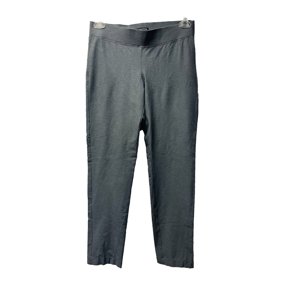 Eileen Fisher Petite Small Gray Stretch Crepe Slim Ankle Pant Preppy 90s Travel